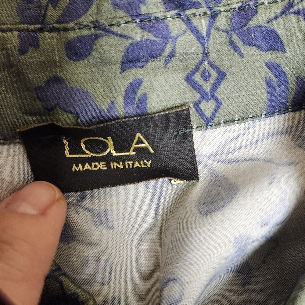 Lola Made in Italy Size S Silk Blend Midi/ Maxi Dress EUC Bohemian - Picture 3 of 11